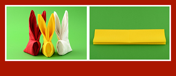 Papierservietten falten Osterhase Anleitung Papierservietten falten Osterhase Anleitung