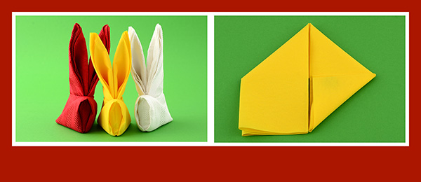 Papierservietten falten Tischdeko Ostern Papierservietten falten Tischdeko Ostern