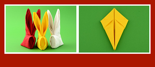 Papierservietten falten Osterhase 10 Papierservietten falten Osterhase 10