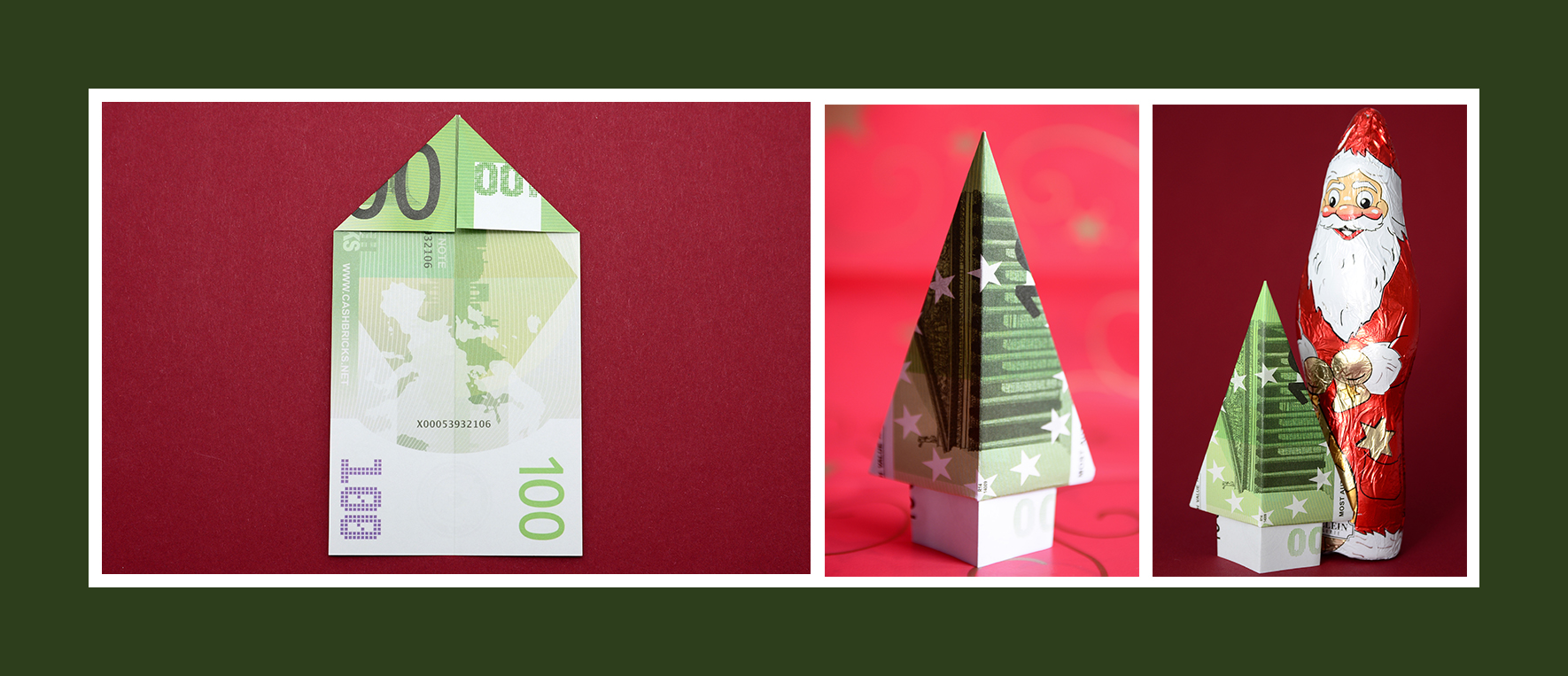Geldscheine falten Anleitung Weihnachtsbaum Geldscheine falten Anleitung Weihnachtsbaum
