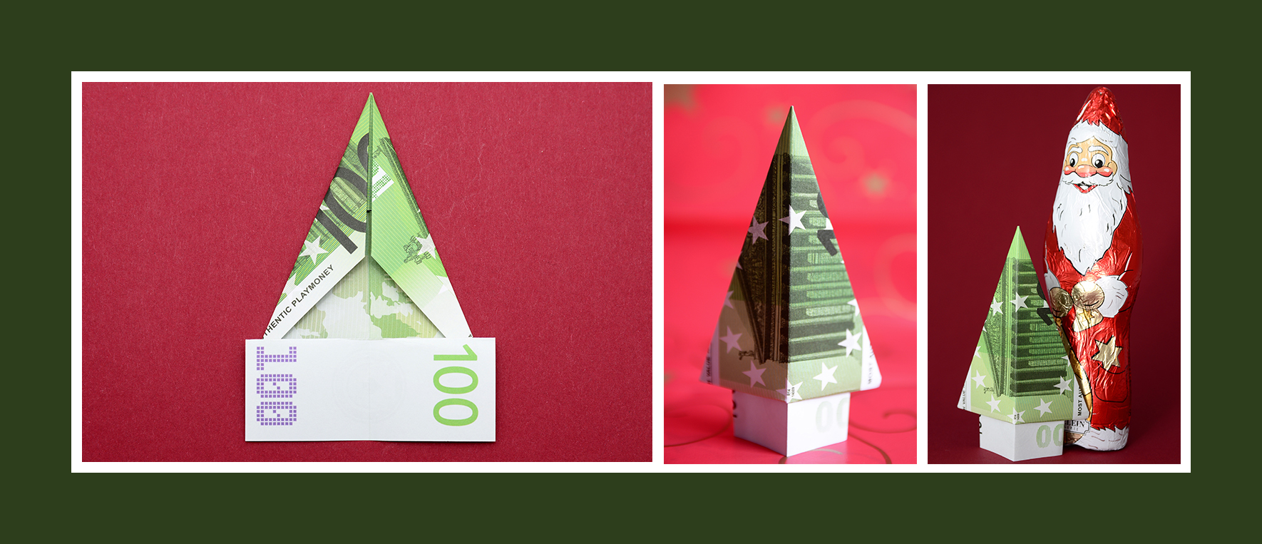 Geldschein falten Weihnachtsbaum Geldschein falten Weihnachtsbaum