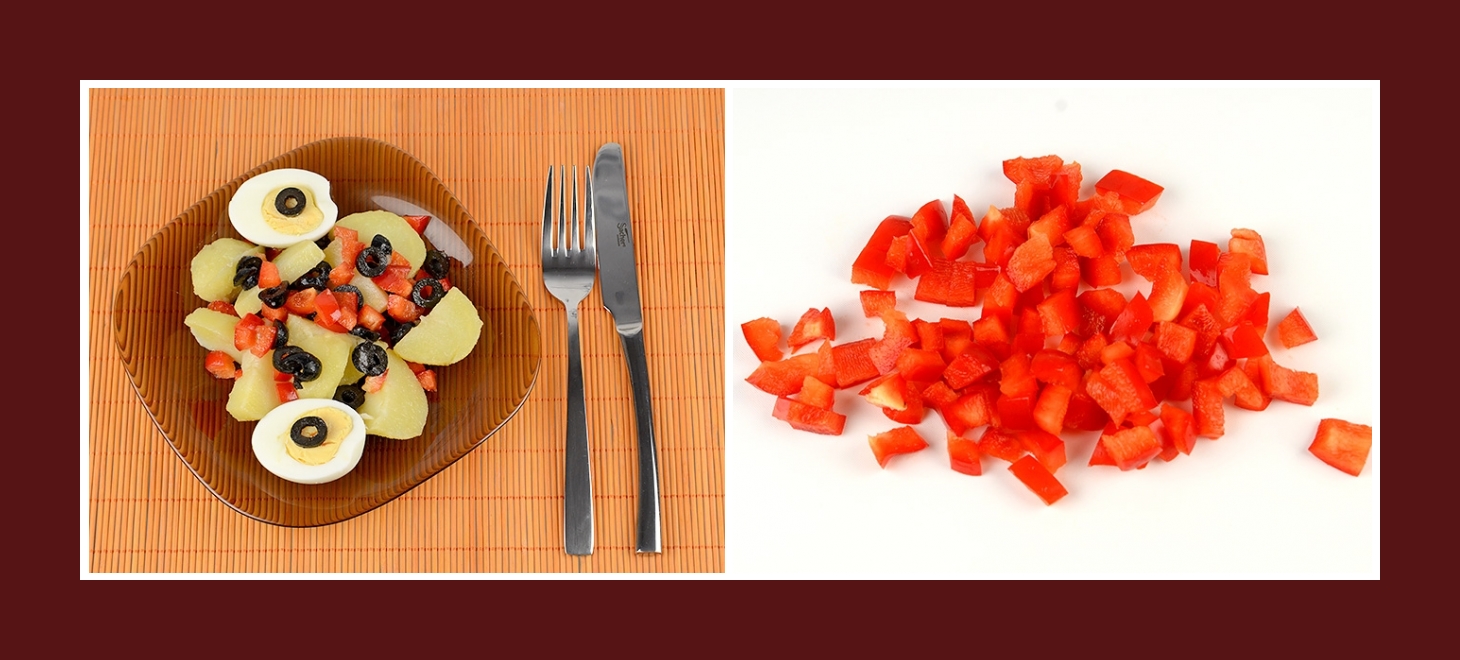 Kartoffelsalat mit roter Paprika