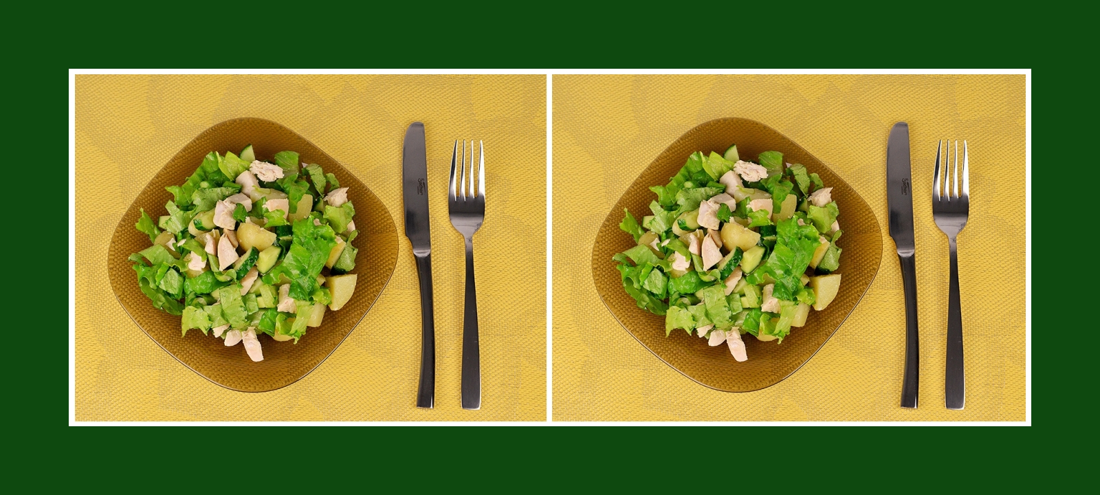Gesunder und leichter grüner Salat mit nahrhaftem Fleisch