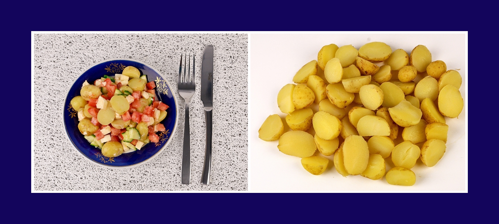 Frühkartoffeln für italienischen Salat mit Mozzarella