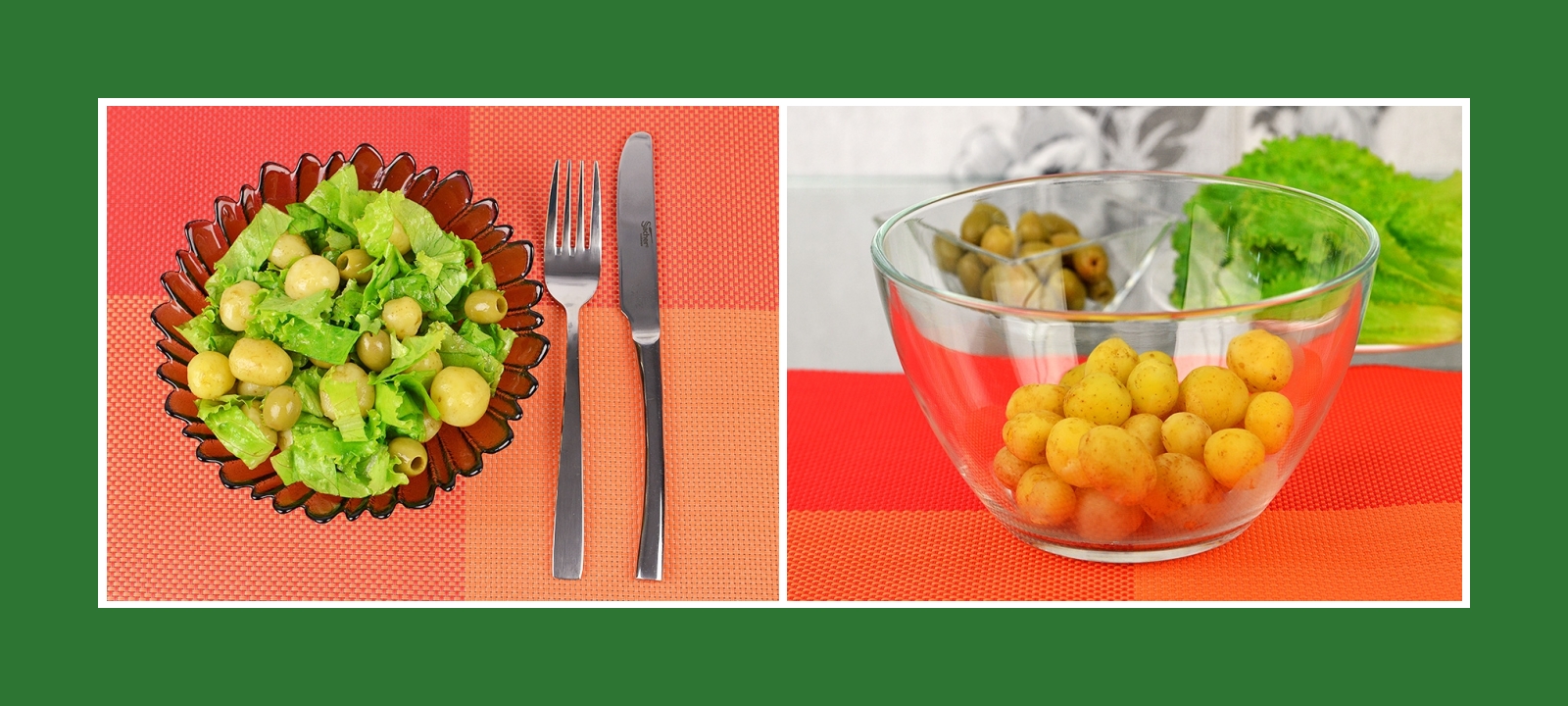 Frühkartoffeln gekocht für Salat mit Oliven