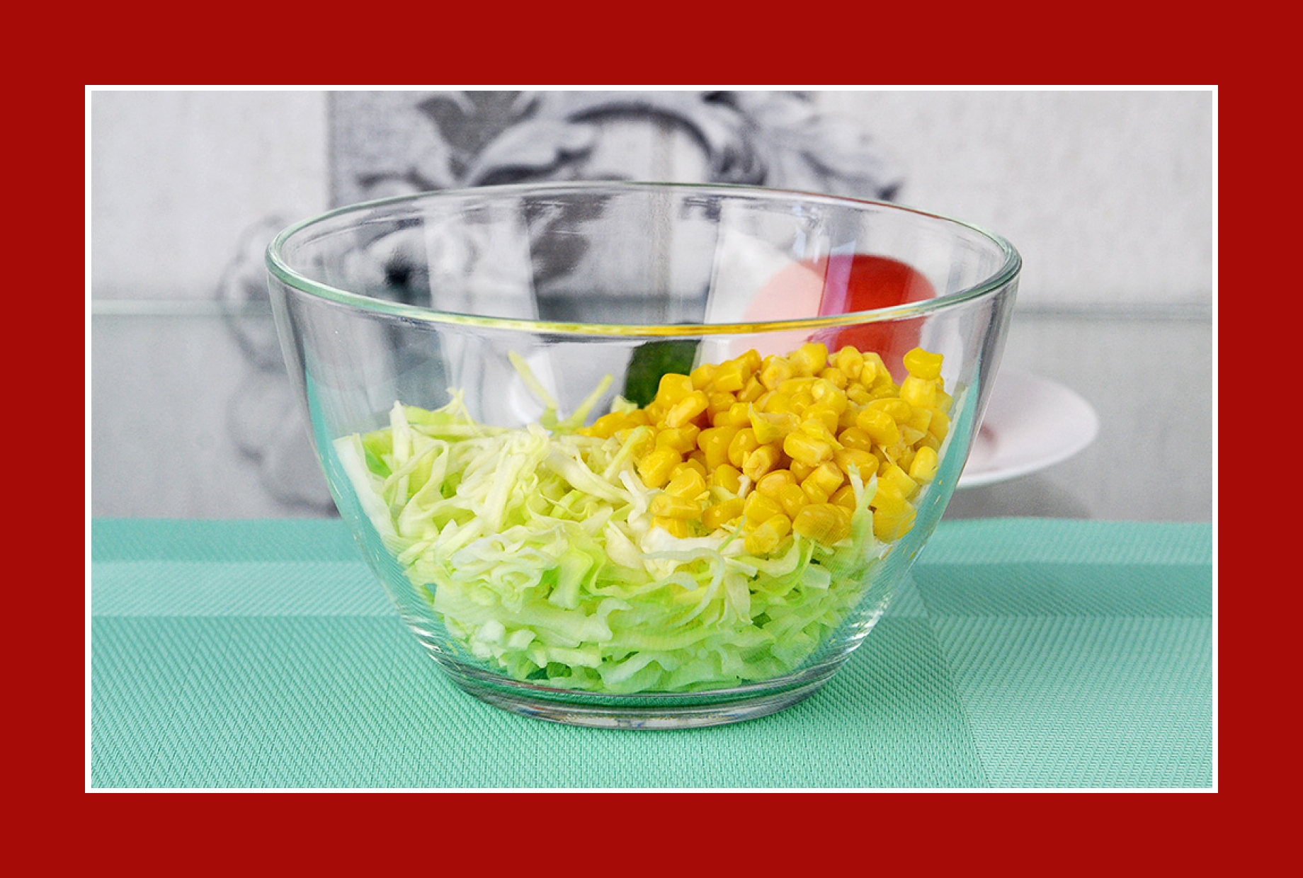 einfacher Salat zum Grillen mit Kohl und Mais